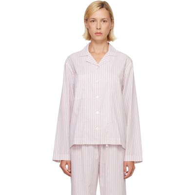 Tekla Tekla Pink Fine Twill Long-Sleeved Pyjama Shirt