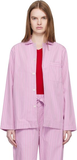 Tekla Tekla Pink Long-Sleeved Pyjama Shirt