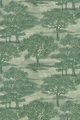 Tempaper & Co. Forest Toile Green Landscape Peel and Stick Wallpaper