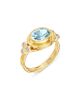 Temple St. Clair Temple St. Clair 18K Yellow Gold Aquamarine & Diamond Classic Temple Ring - 1