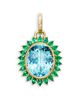 Temple St. Clair Temple St. Clair 18K Yellow Gold Emerald, Diamond & Aquamarine Color Theory Halo Pendant - 1