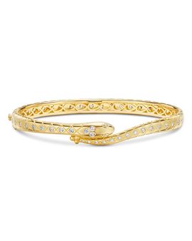 Temple St. Clair Temple St. Clair 18K Yellow Gold Fj Diamond Delphi Serpent Bangle Bracelet
