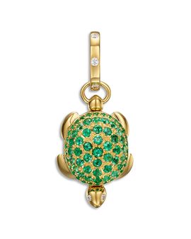 Temple St. Clair Temple St. Clair 18K Yellow Gold Fj Diamond Emerald & Diamond Sea Turtle Locket Pendant