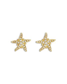 Temple St. Clair Temple St. Clair 18K Yellow Gold Fj Diamond Sea Star Stud Earrings