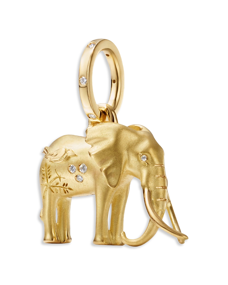 Temple St. Clair Temple St. Clair 18K Yellow Gold Fj Diamond Tembo Elephant Pendant