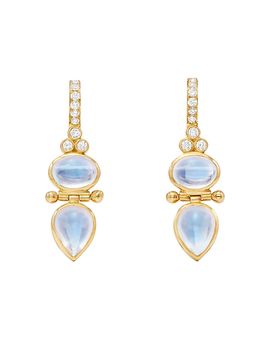 Temple St. Clair Temple St. Clair 18K Yellow Gold Moonstone & Diamond Drop Earrings