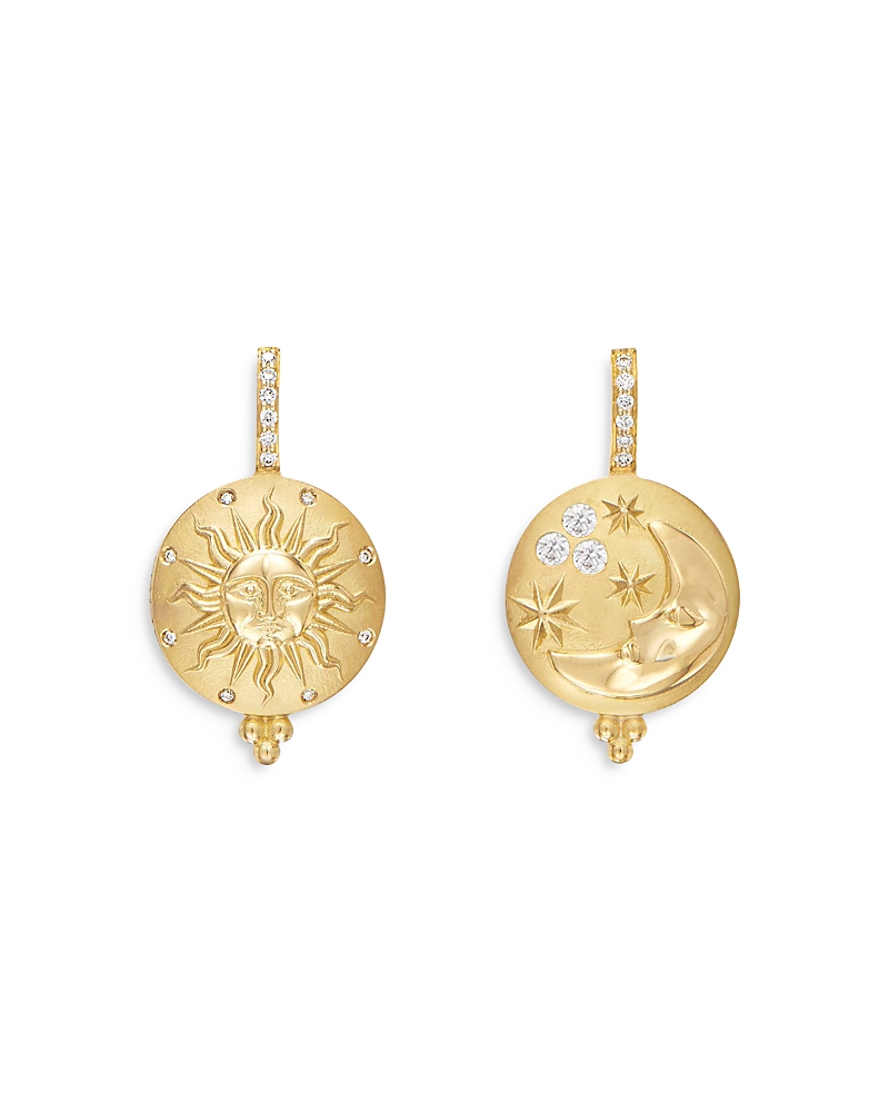 Temple St. Clair Temple St. Clair 18K Yellow Gold Sole Luna Diamond Drop Earrings