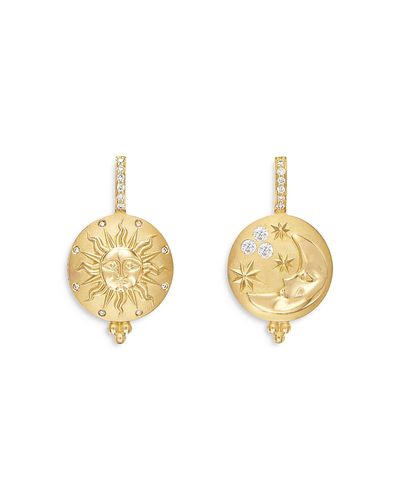 Temple St. Clair Temple St. Clair 18K Yellow Gold Sole Luna Diamond Drop Earrings