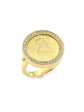 Temple St. Clair Women's Florence86 18K Yellow Gold & 0.31 TCW Diamond Angel Medallion