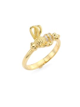 Temple St. Clair Women's Florence86 Garden of Earthly Delights Diamond & 18K Yellow Gold Bee Ring