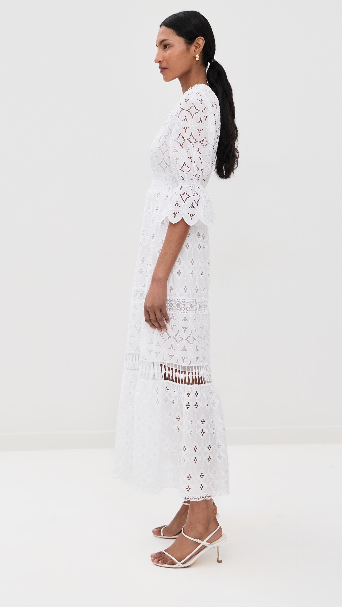 temptation positano off the shoulder dress Temptation Positano Off Shoulder Mini Eyelet Dress Size L