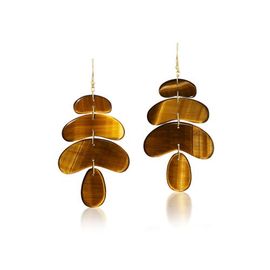 Ten Thousand Things Ten Thousand Things Small Tiger's Eye Flat Earrings 