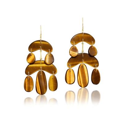 Ten Thousand Things Ten Thousand Things Tiny Tiger's Eye Chandelier Earrings