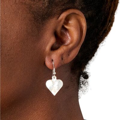 Ten Thousand Villages Ten Thousand Villages Mother of Pearl Heart Drop Earrings
