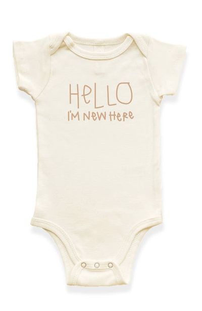 Tenth & Pine Tenth & Pine Hello I'm New Here Organic Baby Bodysuit