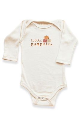 Tenth & Pine Tenth & Pine Little Pumpkin Stack Organic Bodysuit Long Sleeve