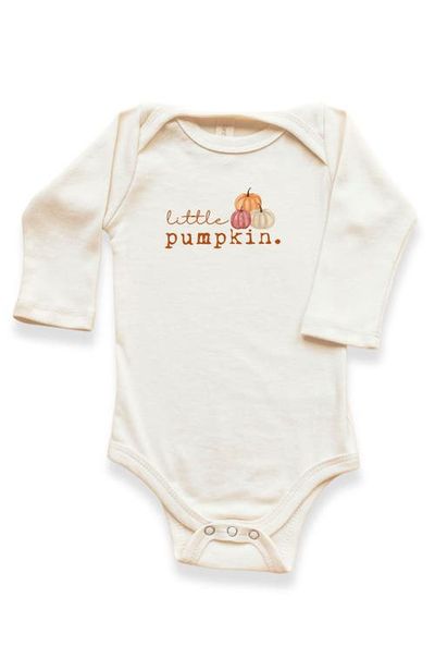 Tenth & Pine Tenth & Pine Little Pumpkin Stack Organic Bodysuit Long Sleeve