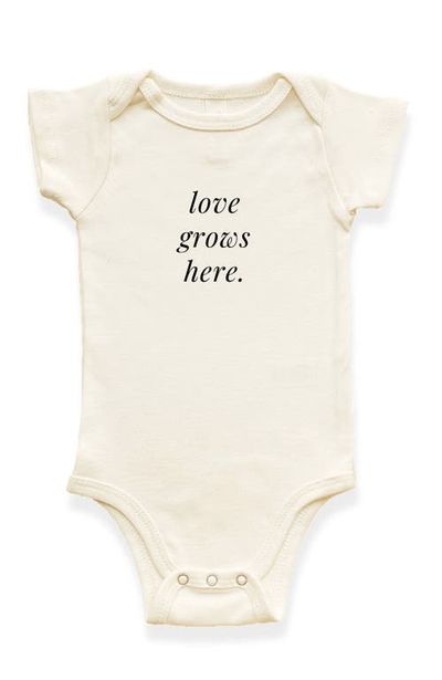 Tenth & Pine Tenth & Pine Love Grows Here Organic Cotton Baby Bodysuit