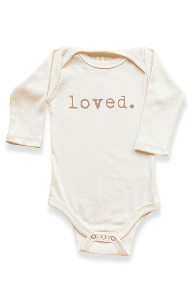 Tenth & Pine Tenth & Pine Loved - Organic Long Sleeve Baby Bodysuit
