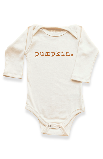 Tenth & Pine Tenth & Pine Pumpkin - Organic Long Sleeve Baby Bodysuit