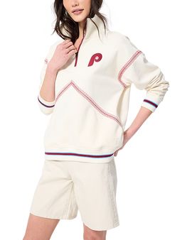 Terez Terez Baseball Stitch Quarter Zip Sweatshirt