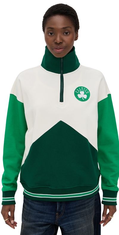 Terez Terez Colorblock Quarter Zip Celtics Team Colors
