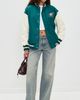 Terez Terez Eagles Colorblock Bomber Jacket Eagles Midnight Green/Sugar - 5