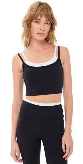 Terez Terez Flex Active Ribbed Layered Tank Black