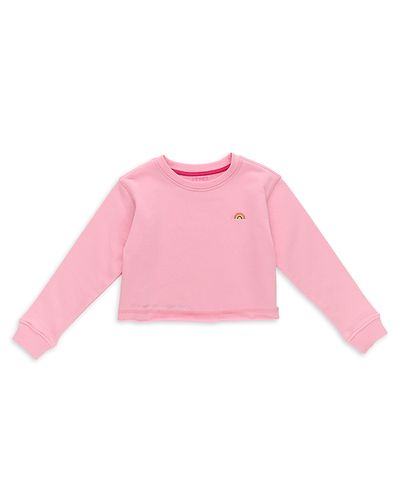 Terez Terez Girls' Long Sleeve Raw Hem Cropped Tee