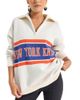 Terez Terez Knicks Quarter Zip Stripe Logo Sweater - 1