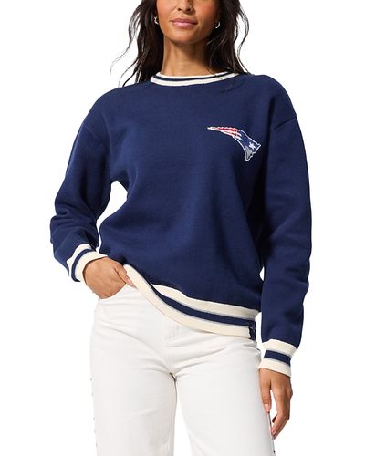 Terez Terez New England Patriots Jacquard Crewneck Sweater