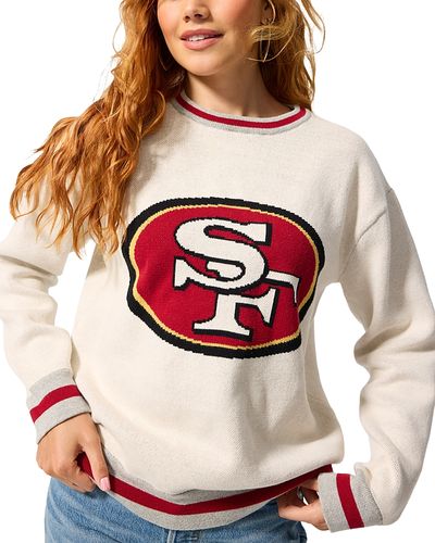 Terez Terez San Francisco 49ers Sugar Swizzle Jacquard Crewneck Sweater