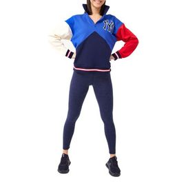 Terez Women's Terez Blue/Navy New York Yankees Classic Colorblock Quarter-Zip Sweatshirt 