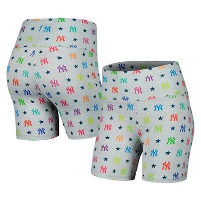Terez Women's Terez Gray New York Yankees TLC Rainbow Shorts 