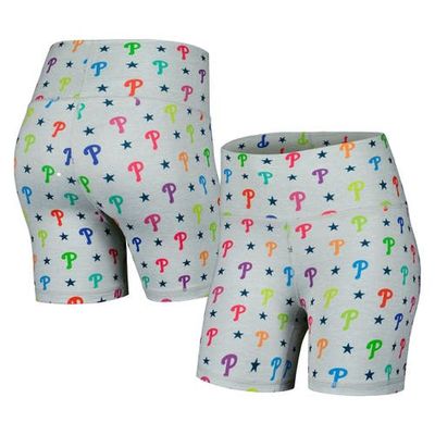 Terez Women's Terez Gray Philadelphia Phillies TLC Rainbow Shorts 
