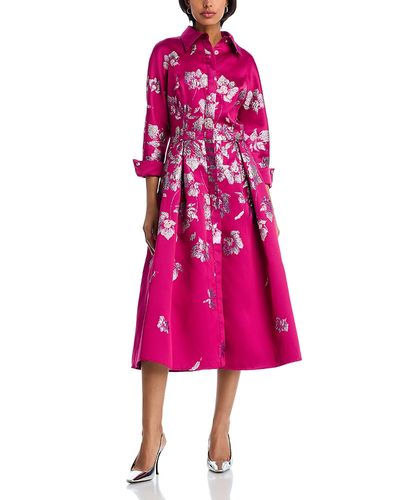 Teri Jon By Rickie Freeman Teri Jon by Rickie Freeman Metallic Jacquard Shirt Dress