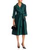 Teri Jon By Rickie Freeman Teri Jon by Rickie Freeman Taffeta Knotch Collar Belted Shirt Dress - 2