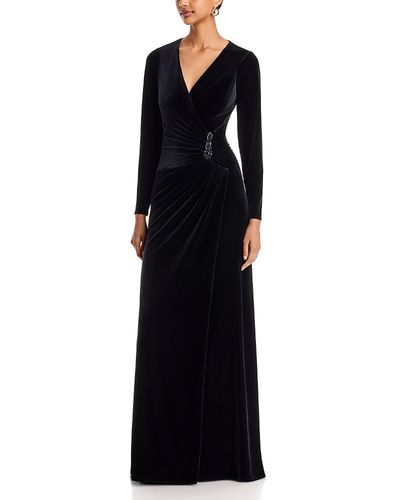 Teri Jon By Rickie Freeman Teri Jon by Rickie Freeman Velvet Beaded Trim Gown