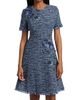 Teri Jon by Rickie Freeman Women's 3D Floral Appliqué Tweed Mini Cocktail Dress - 3