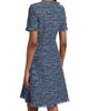 Teri Jon by Rickie Freeman Women's 3D Floral Appliqué Tweed Mini Cocktail Dress - 5
