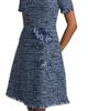 Teri Jon by Rickie Freeman Women's 3D Floral Appliqué Tweed Mini Cocktail Dress - 6