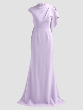 Teri Jon by Rickie Freeman Women's Asymmetric Drape Cape Gown