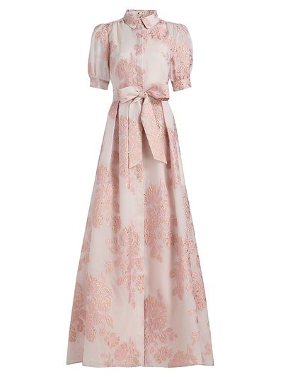 Teri Jon by Rickie Freeman Women's Brocade Shirtwaist Gown