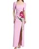 Teri Jon by Rickie Freeman Women's Digital Flower Print Crepe Column Gown - 3