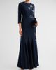 Teri Jon by Rickie Freeman Women's Embellished Godet Crepe Gown - 4