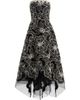 Teri Jon by Rickie Freeman Women's Embroidered High-Low Tea-Length Dress - 8