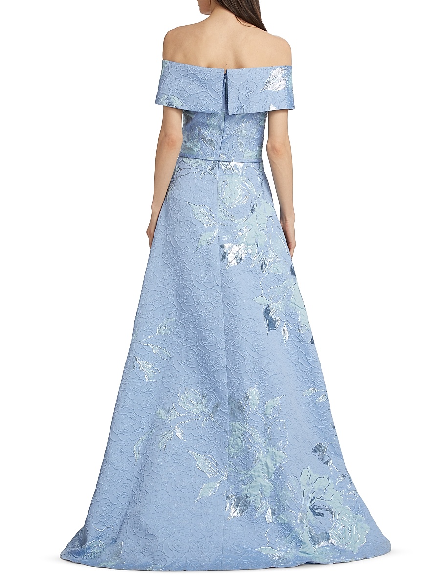 Teri Jon by Rickie Freeman - Women's Floral Off-The-Shoulder Gown