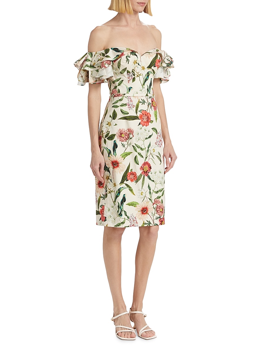 white christmas dresses Teri Jon Bow Shoulder Crepe Shift Dress in Royal Blue