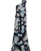 Teri Jon by Rickie Freeman Women's Floral Ruffle Chiffon One-Shoulder Gown - 8