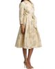 Teri Jon by Rickie Freeman Women's Metallic Floral Jacquard Midi-Shirtdress - 4